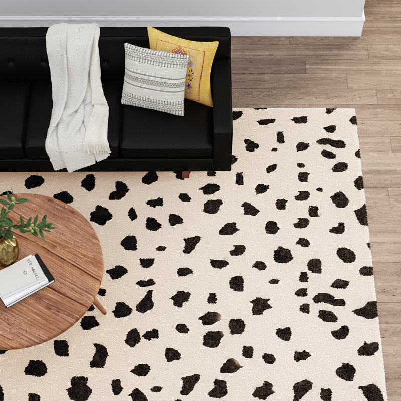 AllModern Animal Print Handmade Tufted Wool Beige/Black Area Rug & Reviews